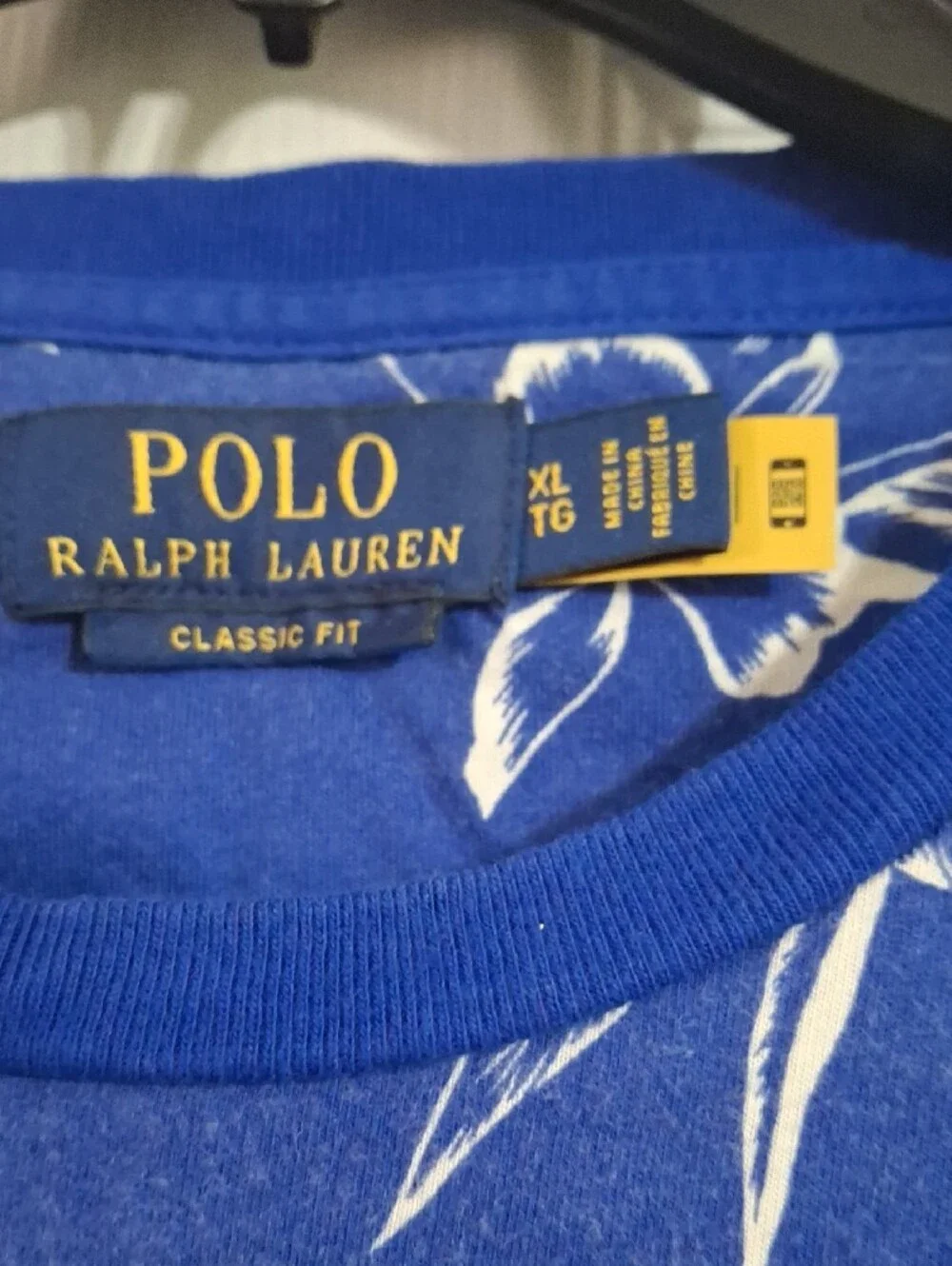 Polo by Ralph Lauren Royal Blue Floral Pocket Tee with Red Pony